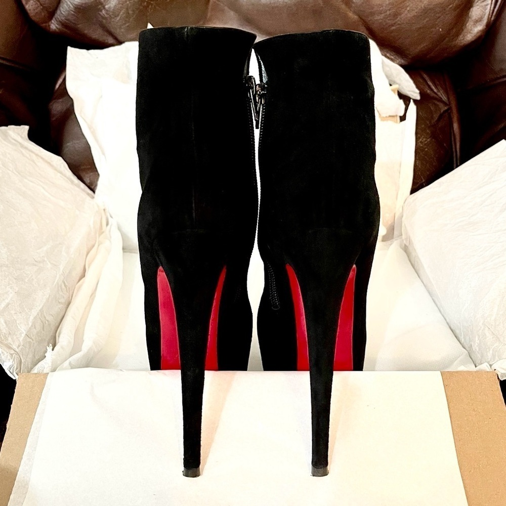Christian Louboutin Daf Platform Bootie 160 blk Veau Velour suede lthr EU36 - Picture 4 of 14